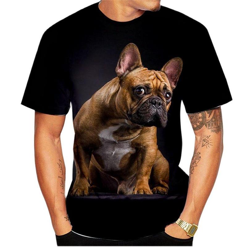 Animal French Bulldog 3D Print T-Shirt Men Women Funny Tshirt Y2k Summer Oversized Kids T Shirt Round Neck Short Sleeve Tops