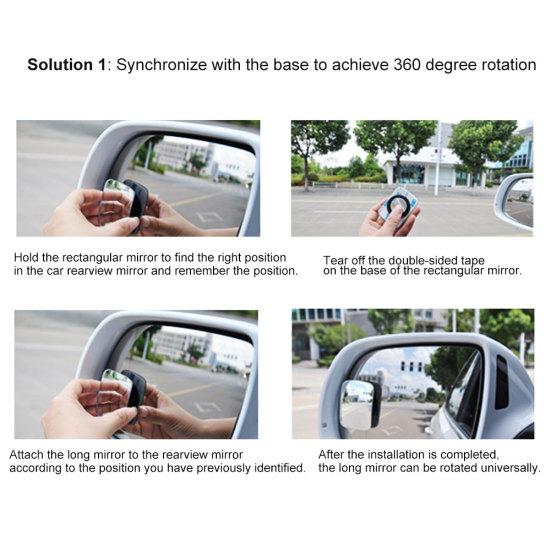 2ks bezrámové auto pro slepý úhel zpětné zrcátko otočné o 360 stupňů automatické zpětné zrcátko
