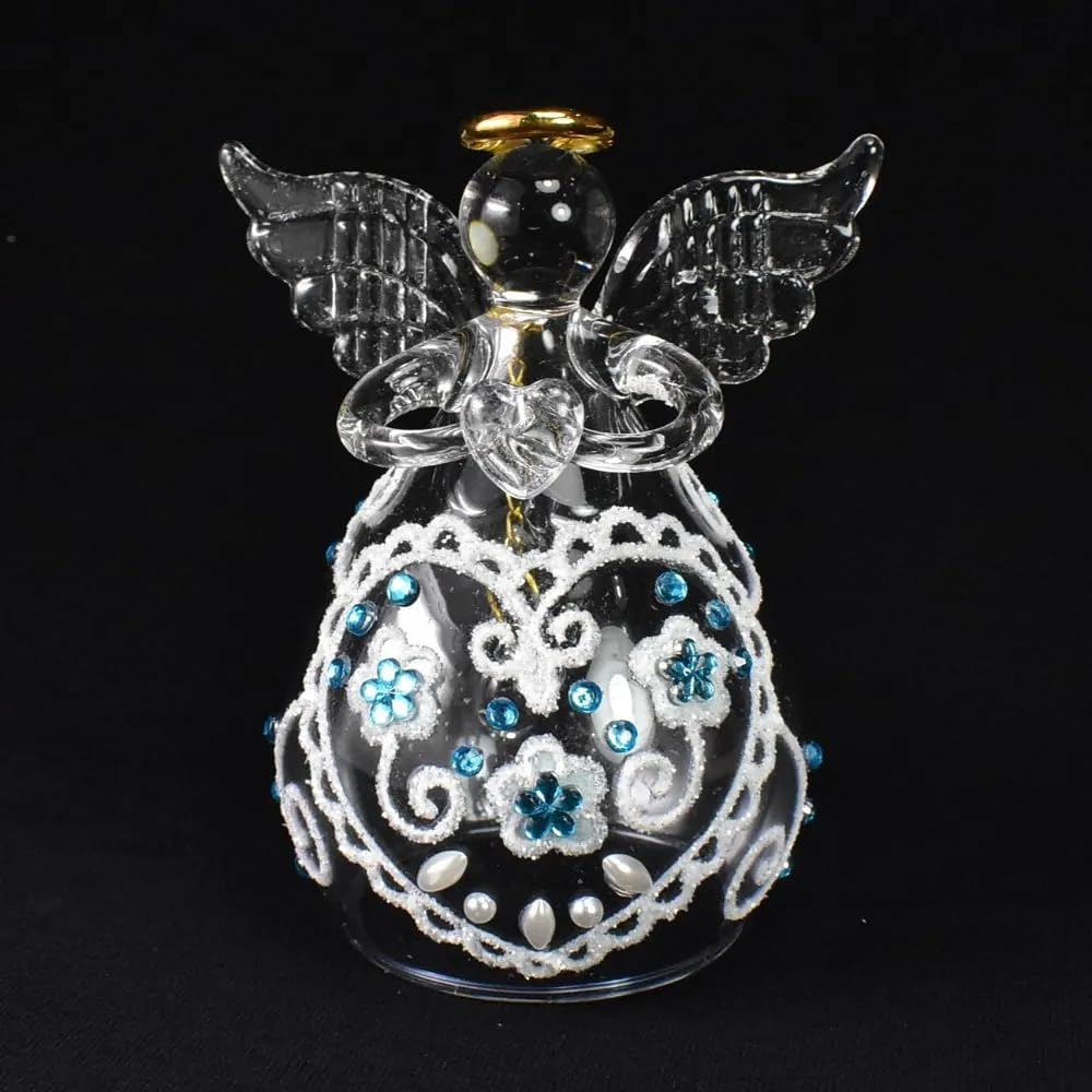 Fourcart Cute Handmade Glass Craft Sweet Heart Angel Bell BL