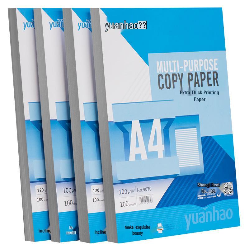 Yuanhao A4 100gsm Extra Thick White Photocopy Paper, 120g, 100 Sheets for Office/Home Use