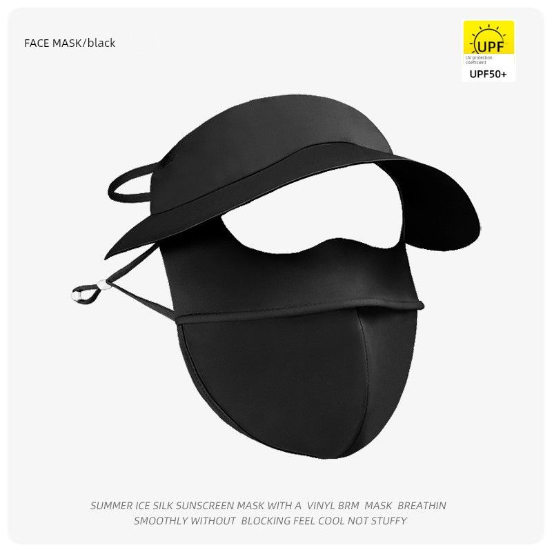 

UPF50 + Sun-Shading One Seamless Sun Protection Hat Outdoor UV-Proof Hat Female Easiest for Match Air Top Hat 8554-Short Twilight Black