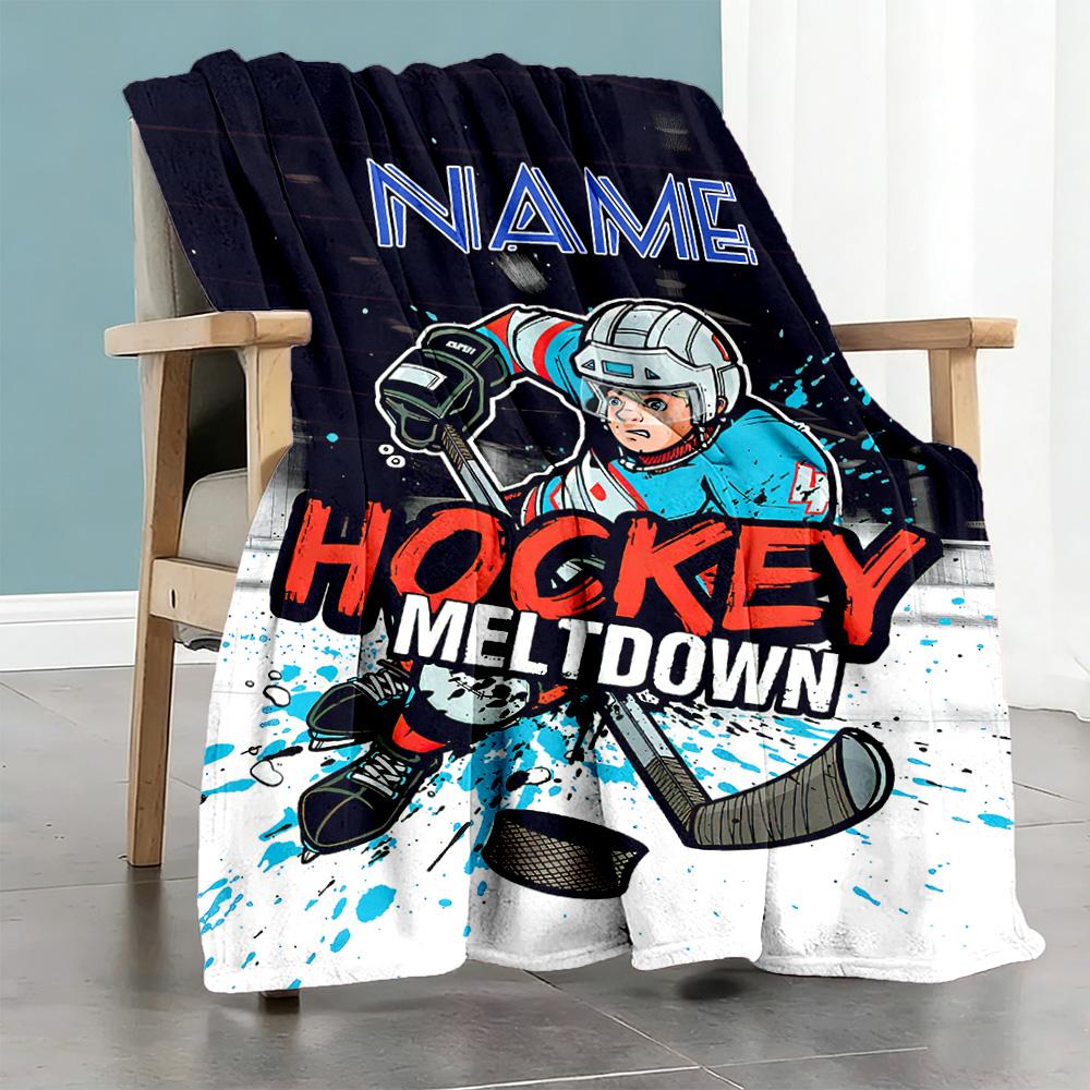Hockey5588 Customize Your Name Blanket Throw Customizable Blanket Ultra-Soft Suitable for Office Chair Nap Couch Picnics Four Seasons Multipurpose