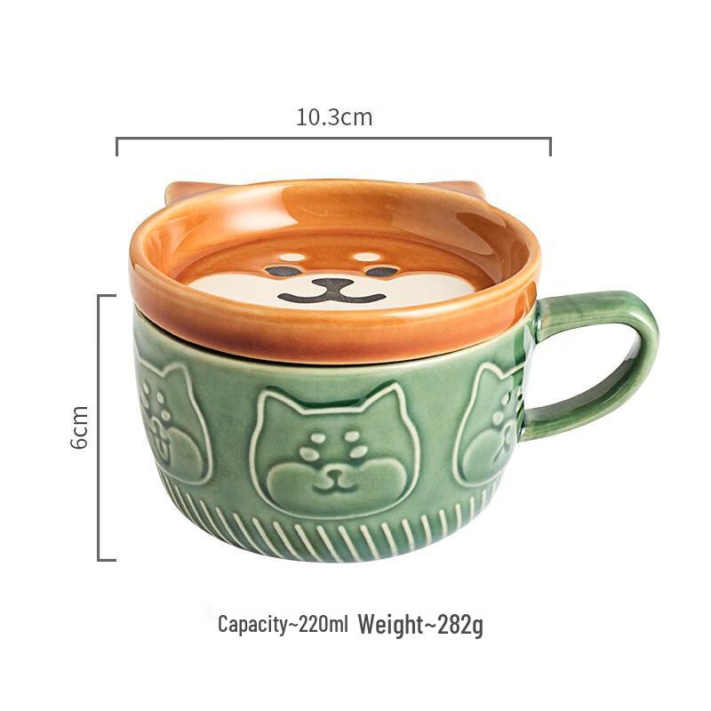 Japanese Cartoon Animal Ceramic Mug with Lid