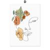 Pósteres y grabados minimalistas nórdicos con líneas abstractas de flores y plantas, arte de pared, pintura en lienzo, imágenes para decoración de sala de estar