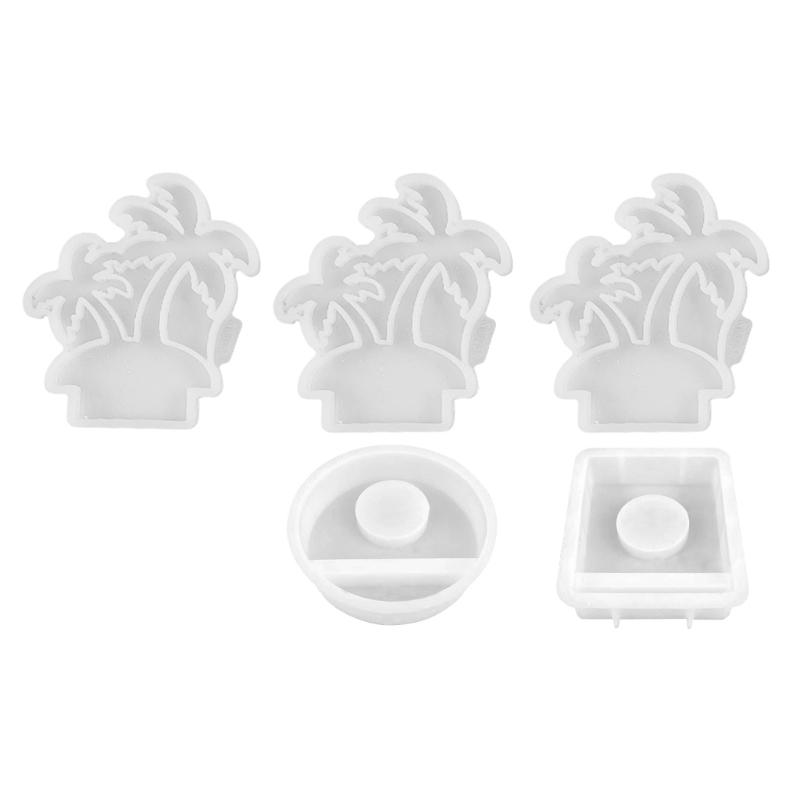 Coconut Tree Candle Holder Silicone Molds Candlesticks Castings Moulds Resins Molds Craft Molds for Tapers Candle