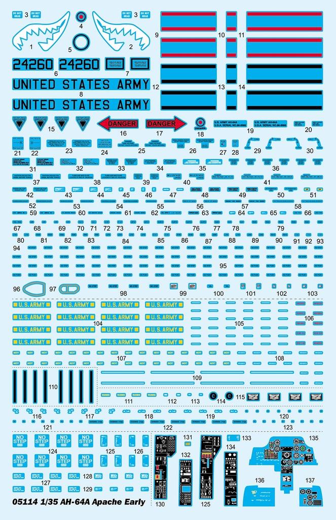 Trumpeter scale American Apache Early Model Plastic Model Kit 05114 1/35 AH-64A