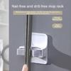 Set of 4 Wall Hanging Mop Holders Self Adhesive Grip Hangers for Brooms Practical Organizers for Household Tools