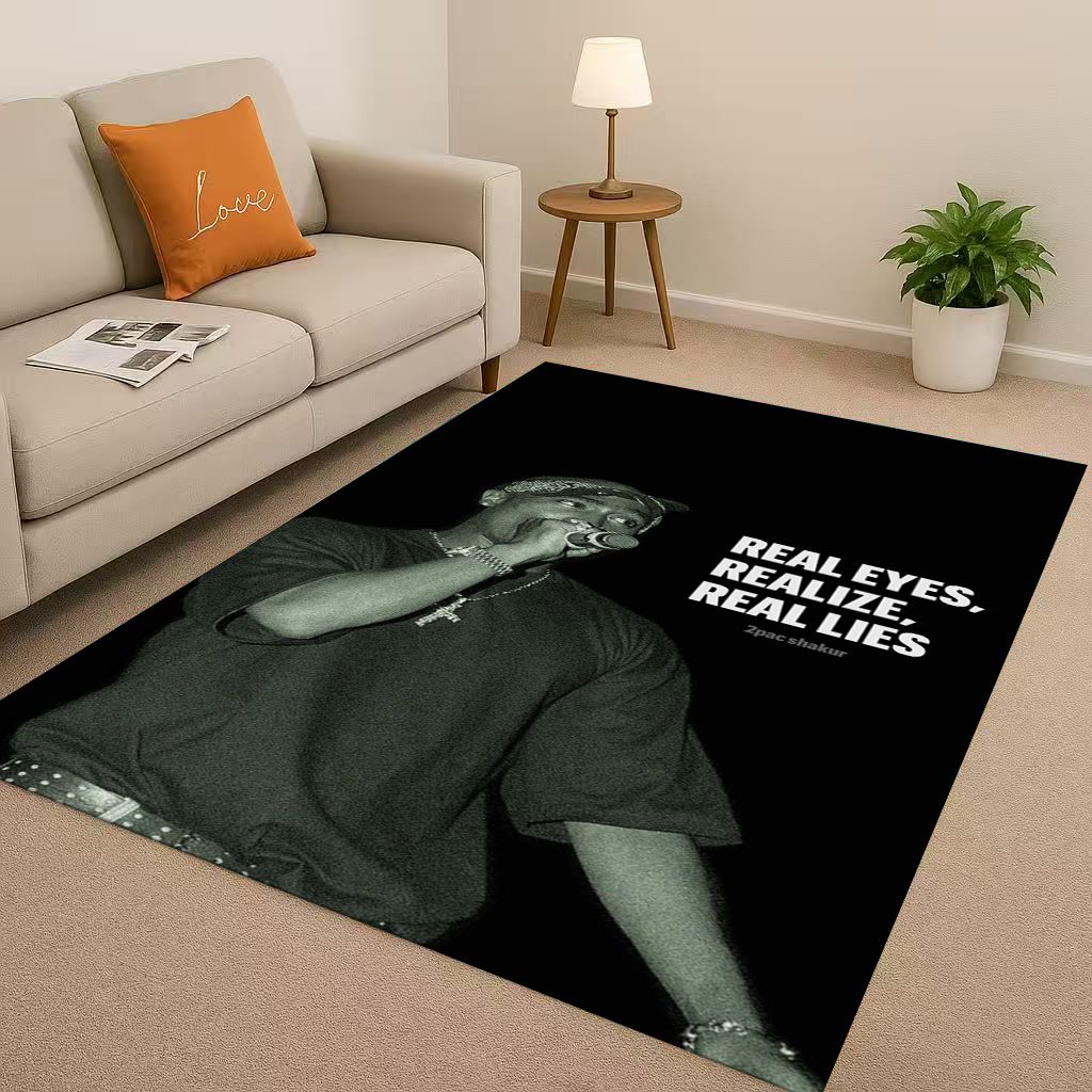 3D Klasický Rap Tupac 2pac Hip-Hop Hudba Rapper Obývací pokoj Protiskluzový Koberec pro Ložnici Hernu Pohovku, Domácí Dekorace Rohožka