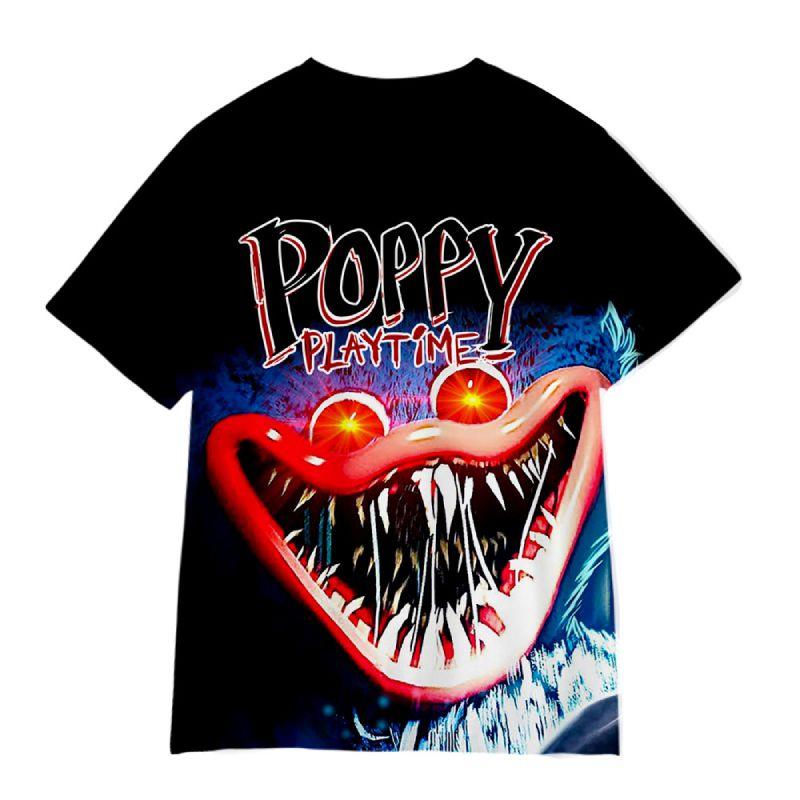 Dziecięcy T-shirt Poppy Playtime Chłopięcy Oddychający Poliestrowy T-shirt Huggy Wuggy Dla Chłopców