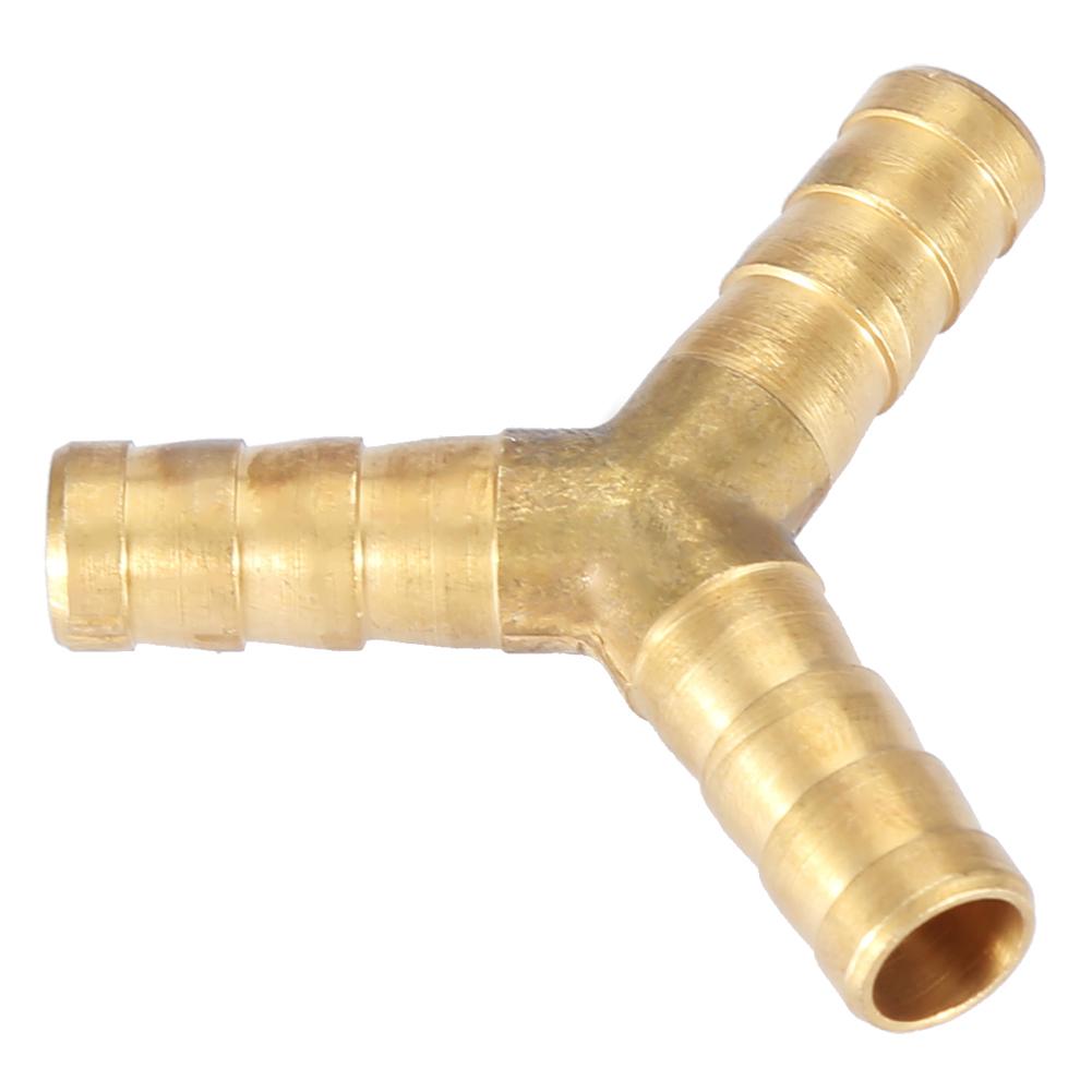 Brass Y 3Way Hose Barbed Connector Joiner Fitting Air Water Gas OD (8mm,4pcs)