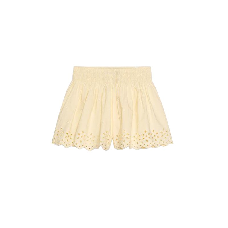 

Хлопковый поплин с вышивкой, топы на бретелях с V-образным вырезом 0881042, вышитые шорты с высокой посадкой для повседневной носки 0881405 Cream shorts L