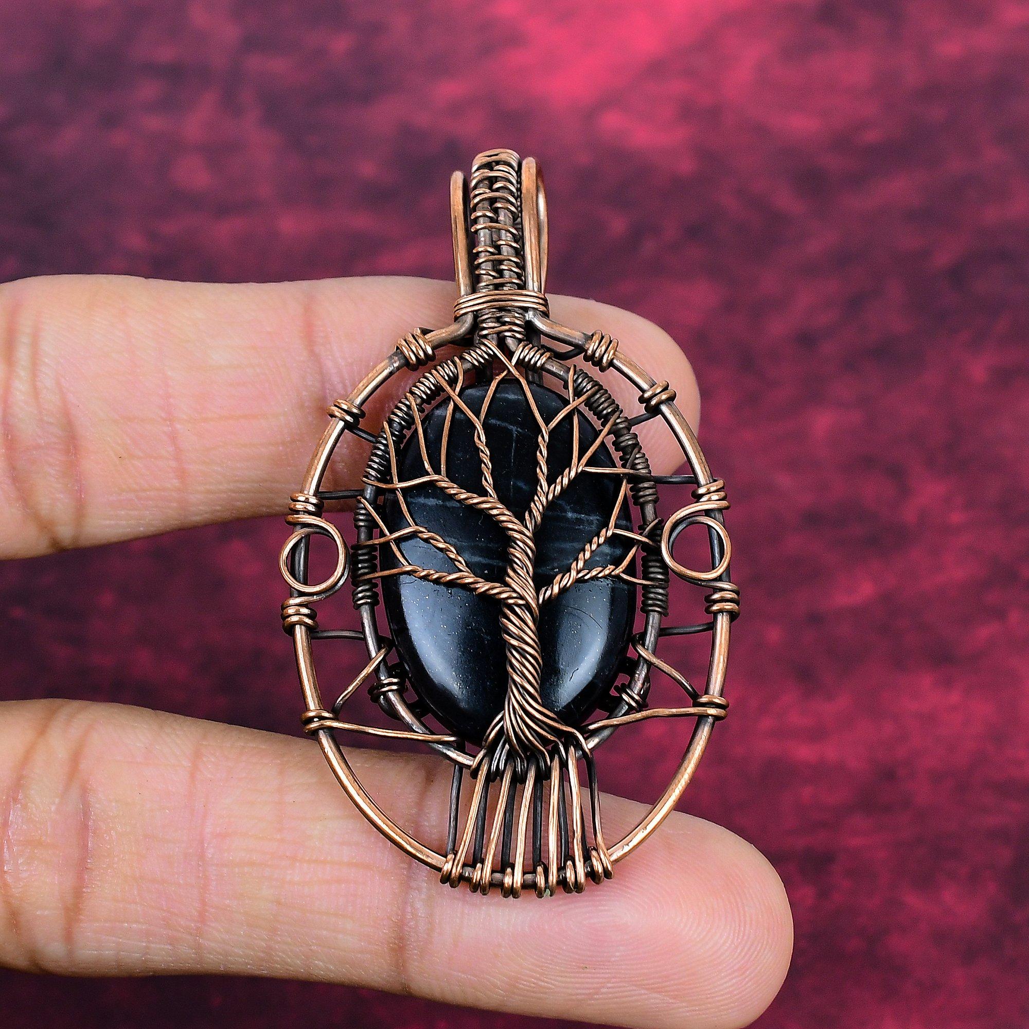 Tree Of Life Picasso Jasper Pendant Copper Wire Wrapped Pendant Anniversary Gifts