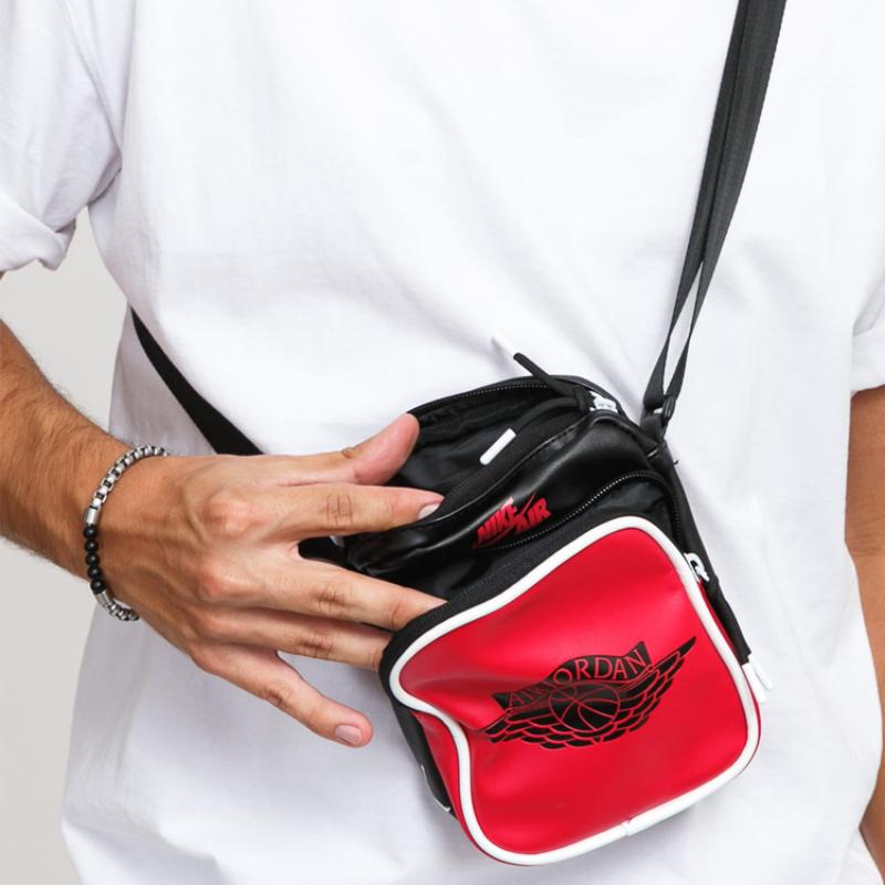 Jordan Polyester Cell Phone Pouch Shoulder Bag Crossbody Bag Small Size Unisex Black Red Multicolor Jordan 9A0443-KR5