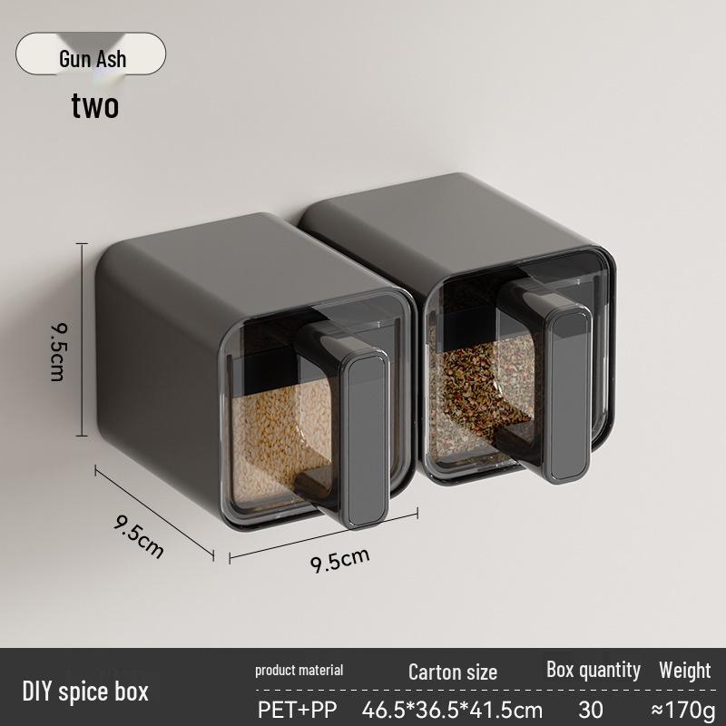 Wall-Mounted Moisture-Proof Kitchen Seasoning Storage Box and Rack