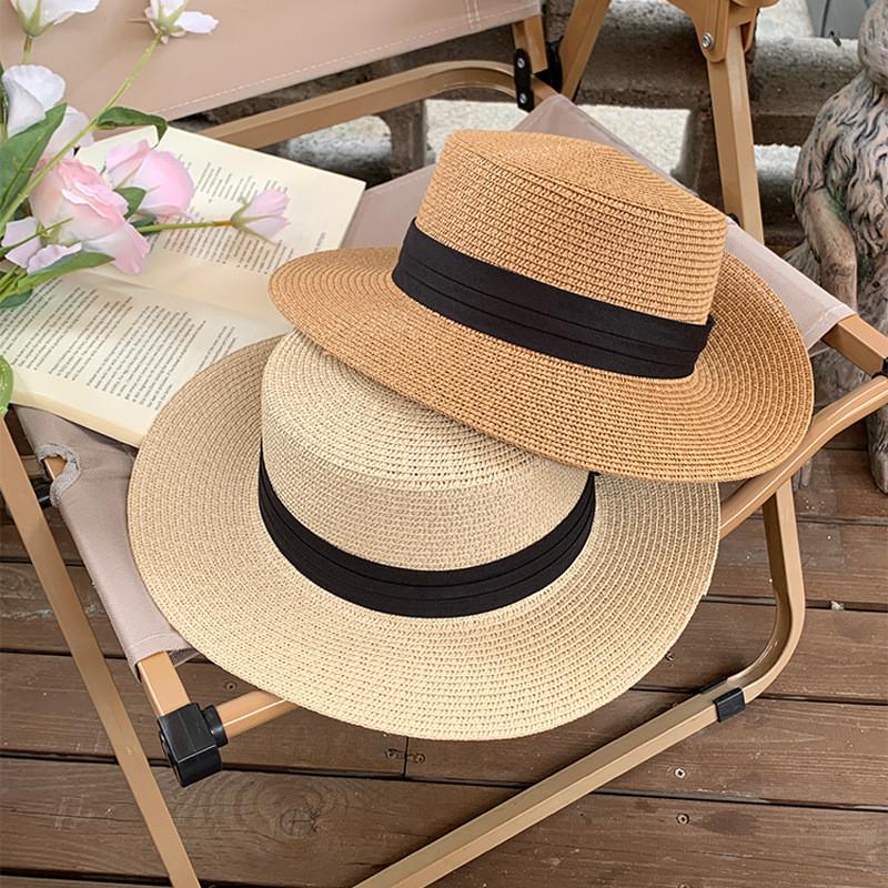 Brim Large Fashionable Straw Sun Hat For Women Vintage French Design For 2024 Summer