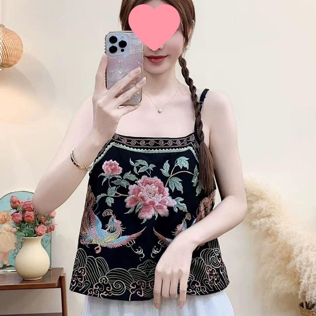 2026 Summer Guofeng Retro Embroidered Belly Band Camisole: Ethnic Chinese-Style Vest