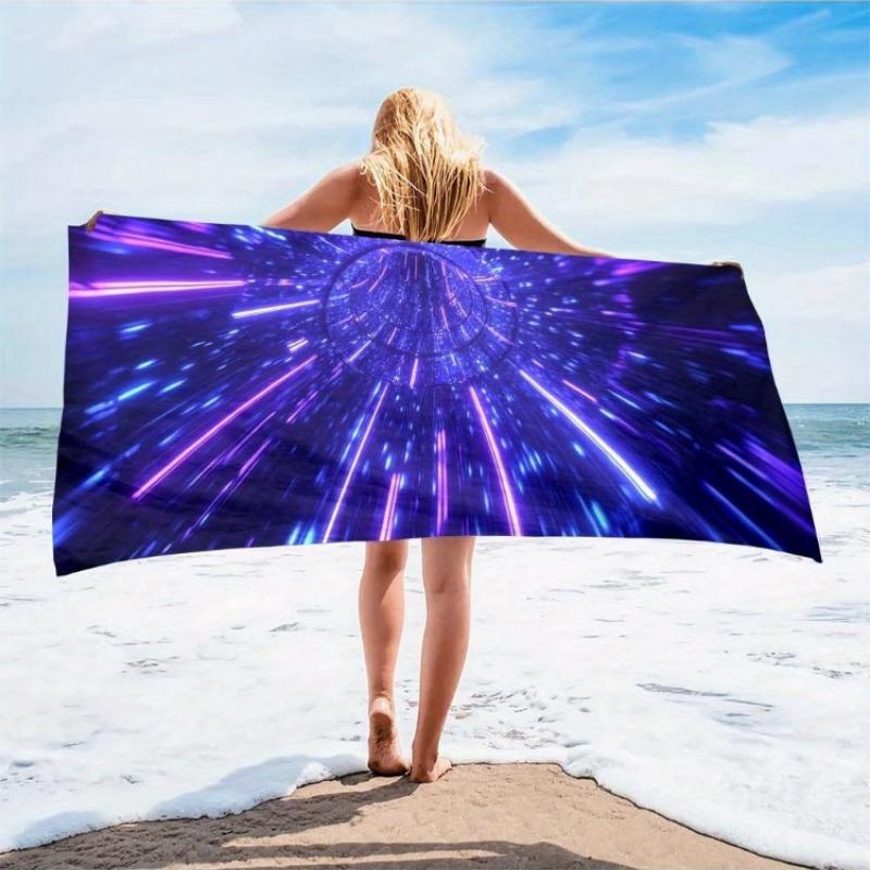 

1pc Extra Large Quick-Dry Beach & Bath Towel - Lightweight Sand-Free Microfiber Towel with, for Pool, Travel, Gym, Spa - Soft W40*H60(CM)