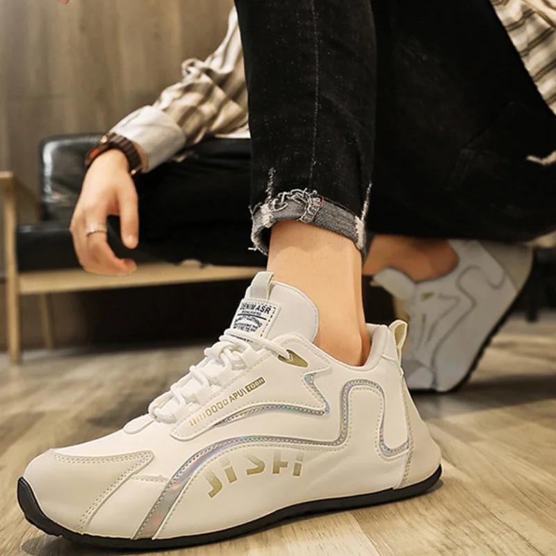 Pantofi pentru bărbați din piele PU, impermeabili, pantofi sport ocazional pentru bărbați, ușoare, respirabile, plat, anti-alunecare, pantofi tenis Zapatillas Hombre