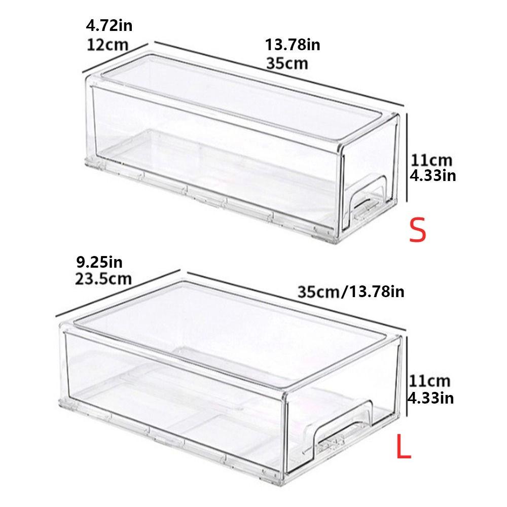 Fresh Keeping Refrigerator Storage Box Stackable Cosmetic Display Case  for Kitchen