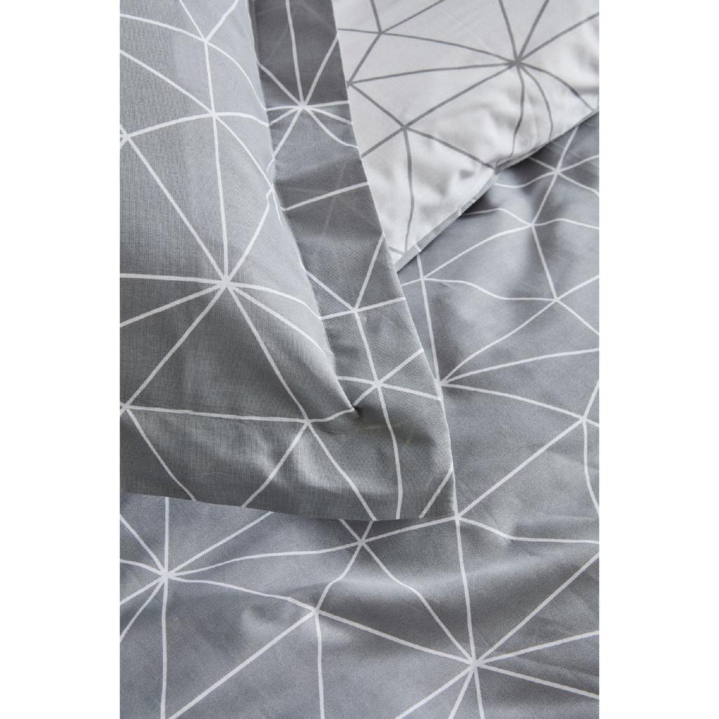 Home Colby Gray 100% Cotton Single Duvet Cover Set