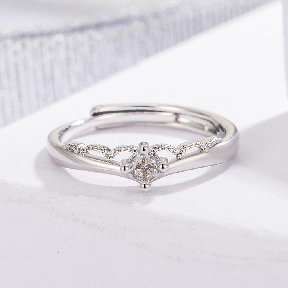 Crown Couple's Adjustable Ring Set - Luxury Valentine's Day Gift