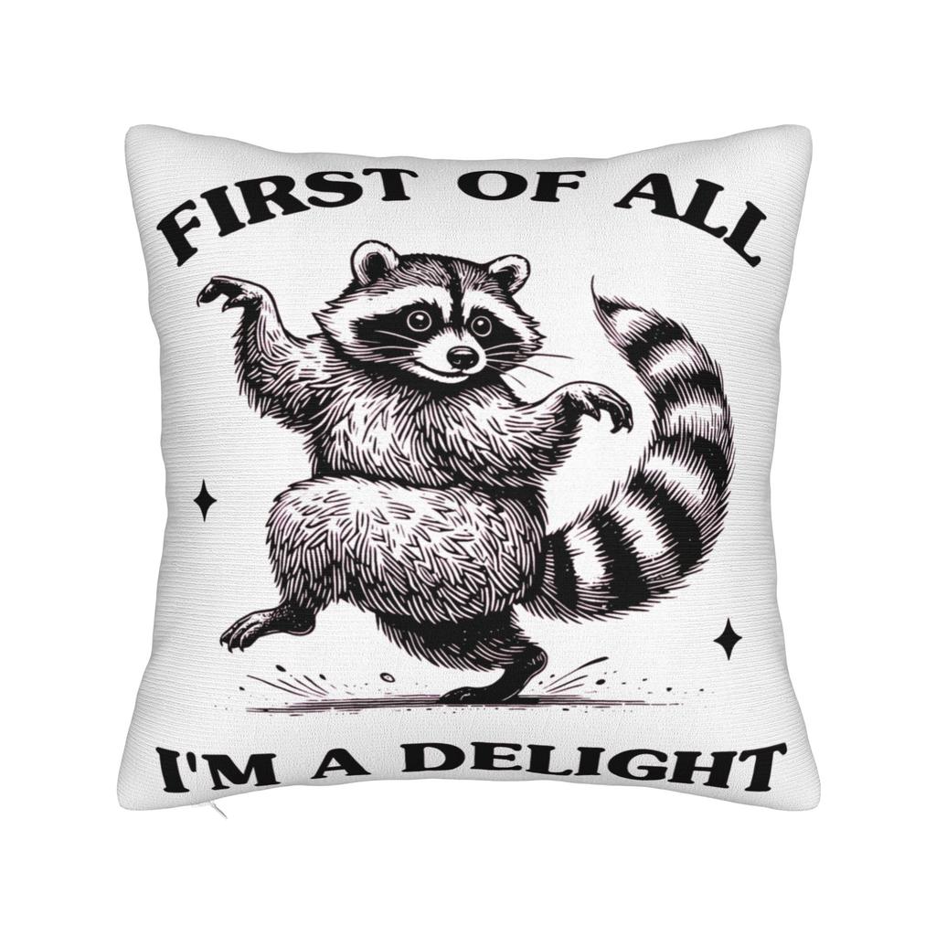 Prima di tutto SONO UN DELIZIOSO Divertente Procione Federe Cuscino Stuff Stampato Copricuscino Regalo Copricuscino Decorativo Sedia Multi-Taglia