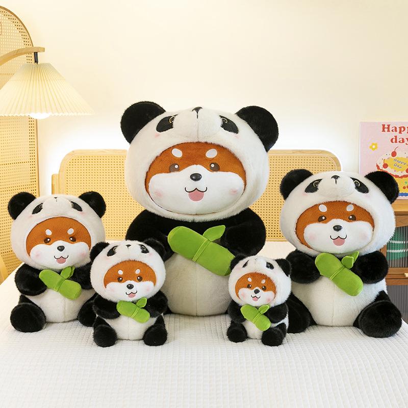 New Bear Chai Yuanyuan Doll Giant Panda Turns Into Raccoon Plush Toy Holding Bamboo National Treasure To Give Children's Gifts