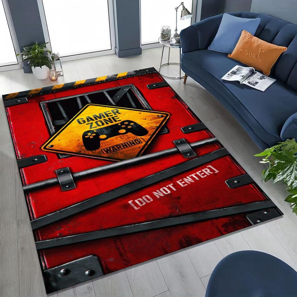 3D Retro Gamer Zone Spielteppich mit Controller-Motiv, ideal für Schlafzimmer, Wohnzimmer, Sofa, Wohnzimmer und als Fußmatte. Rutschfeste Bodenmatte für Kinder.