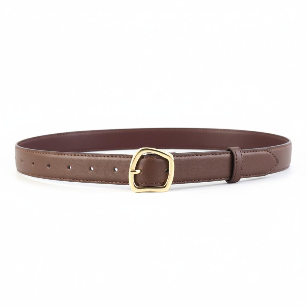 

Leather Belt For Women With Pin Buckle Fashion Casual Dressy For Office Or Jeans кавовий