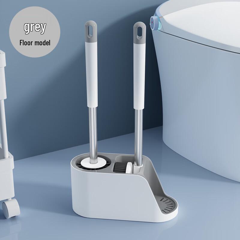 Household Stainless Steel Handle Silicone Toilet Brush