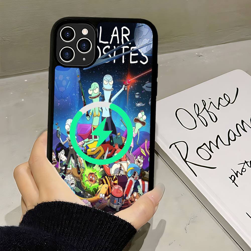 S-Solar O-Opposites Cartoon Magnetic Phone Case For IPhone 16 15 14 13 12 11 17 Pro Max Plus Wireless Charge Cover