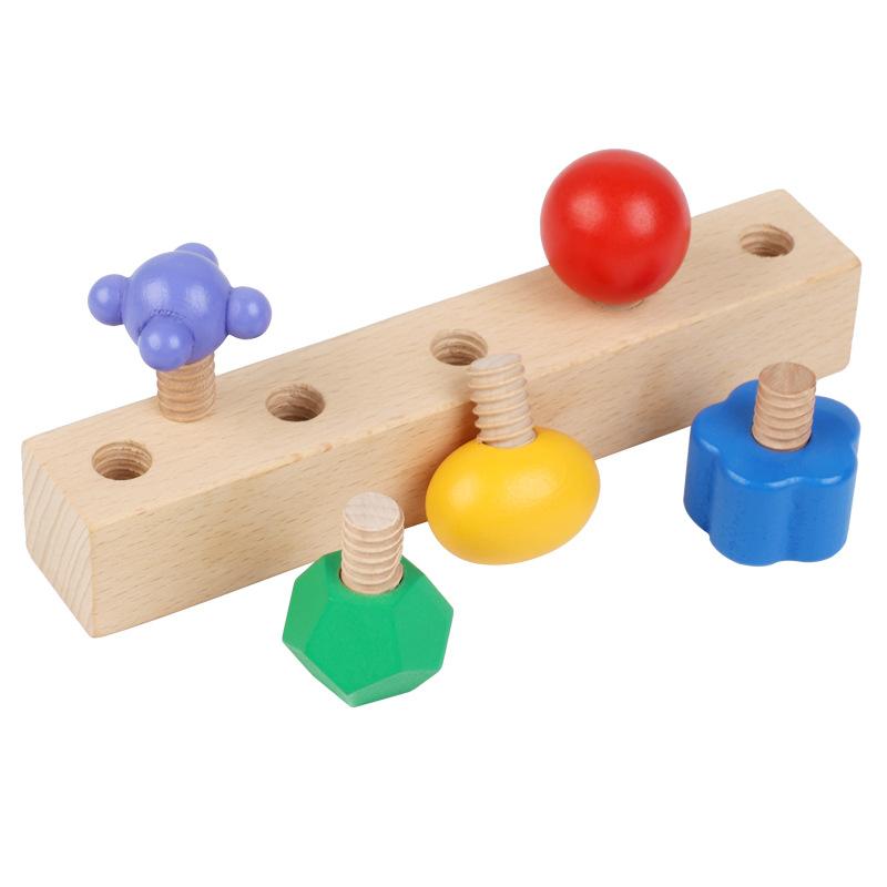 

Children S Montessori Early Education Wooden Screw Building Block Baby Hand-Eye Coordination Training Kindergarten Teaching Aids Educational Toys