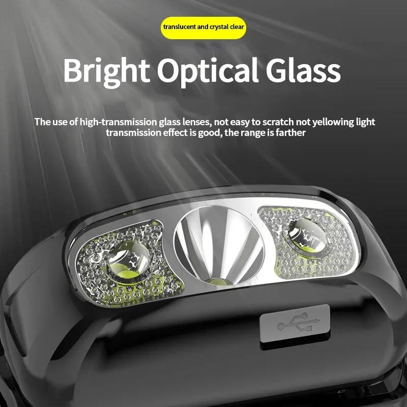 XPG Sensor Headlamp USB Rechargeable Induction Headlight Outdoor Waterproof Portable Night LED Camping Headlamp Built in Battery