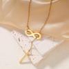 Collier Lariat Bande de Möbius en Acier Inoxydable - Pendentif Doré pour Femme