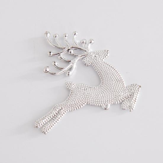 10Pcs Plastic Reindeer Hanging Ornaments Christmas Tree Glitter Elk Decorations Holiday Party Xmas Gifts