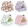 moin moin Hamster, Bird, Squirrel, Small Animal House, Heart-Shaped Bed | Fluffy and Warm Winter Bed with Insole, Hanging, 2-Way Use / 14x11x12cm (Blu