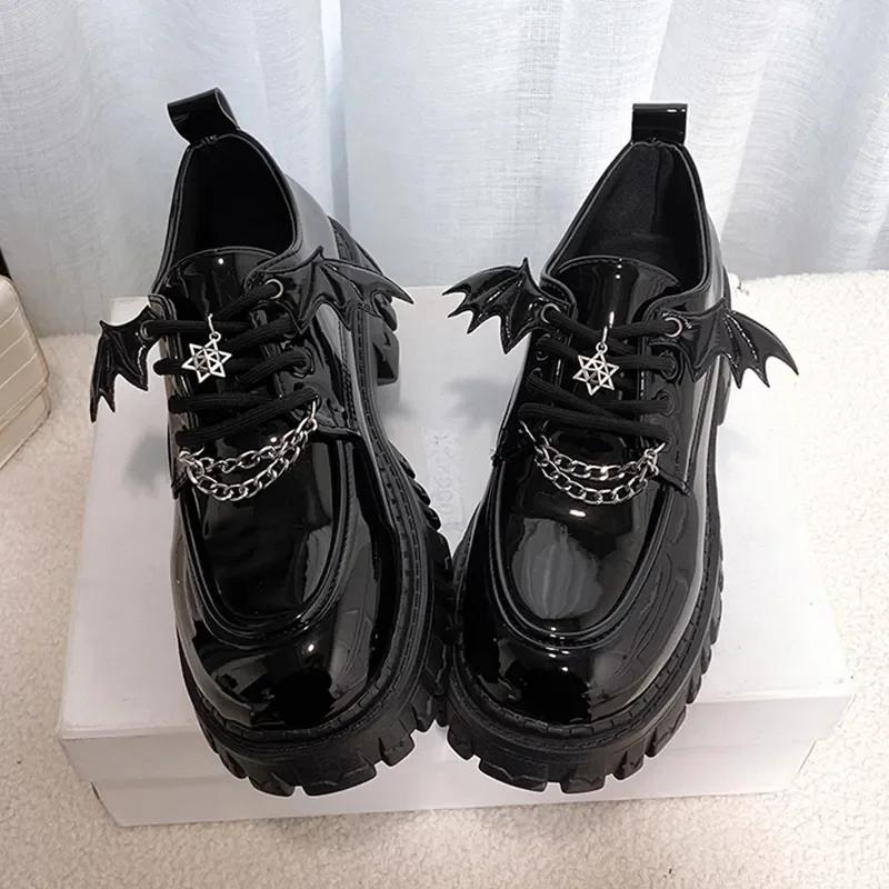 Originale Japanische Niedliche Studenten Muffin Dicke Sohle Kleine Lederschuhe Damen Gepolstert Neu Schwarz Süß Cool Mary Jane Damenschuh