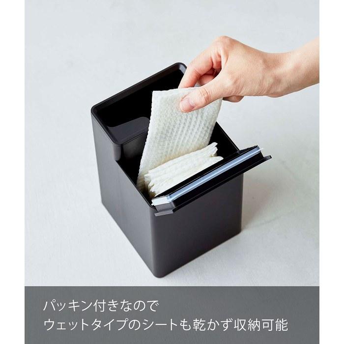 Yamazaki Tower Toilet Wiper Stand with Cleaner Sheet Storage, Black, 11x12x17cm, 6061