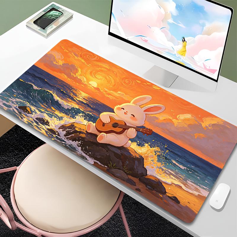 Cute Rabbit Mouse Pad kawaii Gaming Accessories NonSlip Large Keyboard Notbook Carpet Rubber Computer Desk Mat PC Gamer MousePad