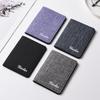Ultra Thin Mini Short Canvas Wallet for Men, Simple Driver's License Card Holder, Compact Student Wallet