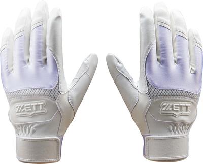 ZETT Luvas de Beisebol Neo Status Batting High School Mega High White BG17103HS, Ambidestras, Compatíveis, Aderência, (1100), Pequeno,