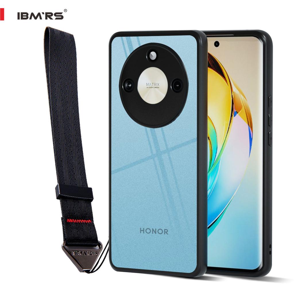 (Comes with Wrist strap)IBMRS for Honor X50 Phone Case, Translucent Matte Shockproof Anti-Fingerprint Protective Cover Black Camo