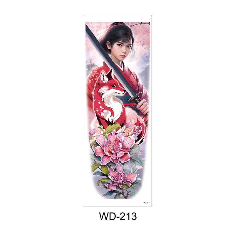 Long Flower Full Arm Waterproof Temporary Tattoo Stickers