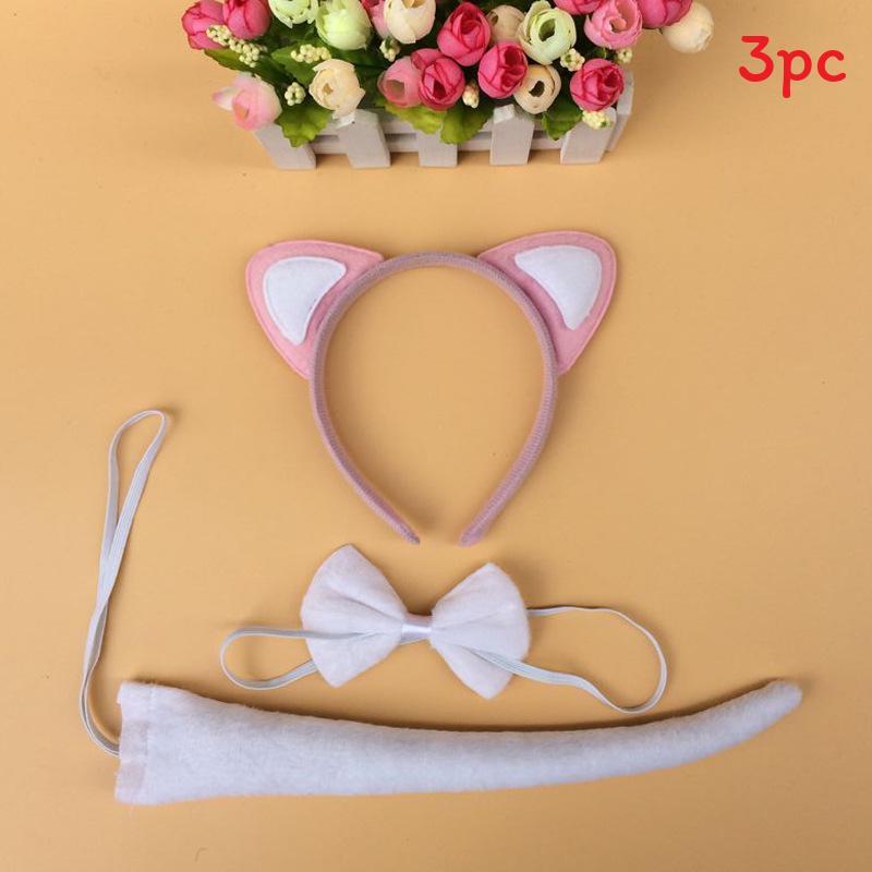 Halloween Animal Tiger Headpiece With Red Horns Demon Headband For Cosplay