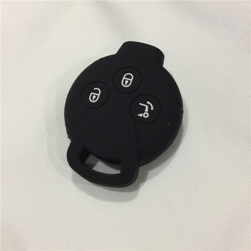Silicone Rubber Car Key Cover Fit For Benz Smart K City Coupe Cabrio Roadster Fortwo Forfour 3 Button Remote Key