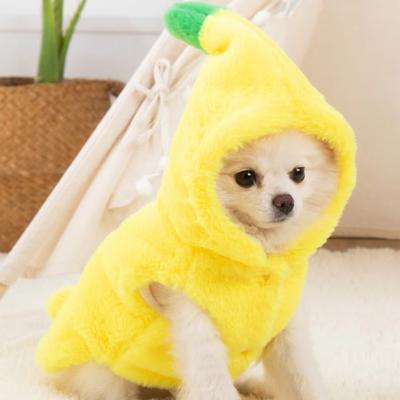 Kostým psa banán Venku Halloween Oblékání zvířat Zimní teplo Plyšové oblečení pro psy Kreslené Roztomilé doplňky pro mazlíčky