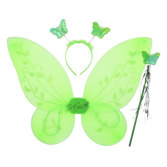 Yousheng 1 Set Girls Butterfly Wings Kids Foldable Butterfly Fairy Wings Hairband And Wand Fairy Costume Props for Halloween Parties Cosplay Photo