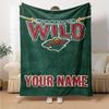 Name Custom Minnesota Wild Print Flannel Blanket High Quality Warm Comfortable Cover for All Seasons Perfect for Gifts Home Decor