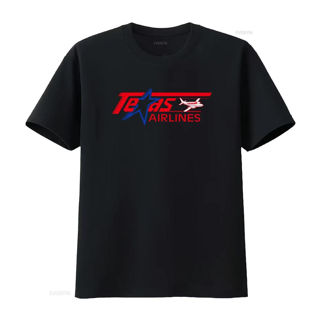 Texas Airlines Retro Vintage T Shirt for USA International Airport Design vintage Washed designer clothes homme Soft Stretched