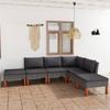 VidaXL 6-tlg. Garten-Lounge-Set mit Kissen Poly Rattan Grau